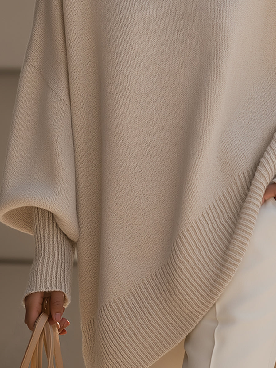 Oversized Wool Blend Oversized Ribbed Knit Jumper