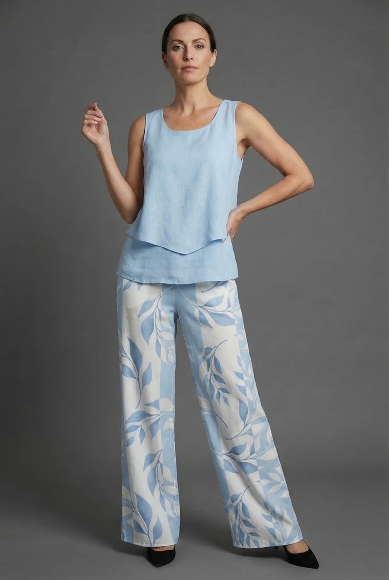 Floral Print Co-Ord Wide Leg Trouser Set
