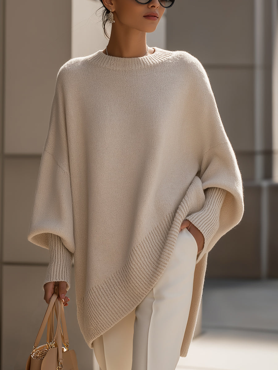 Oversized Wool Blend Oversized Ribbed Knit Jumper