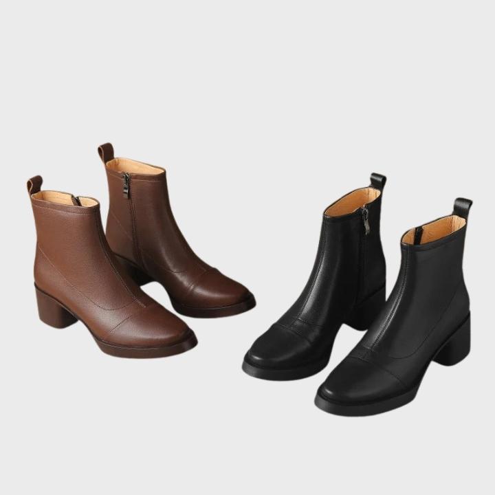 Women's Mid Shaft Structured Block Heel Boot