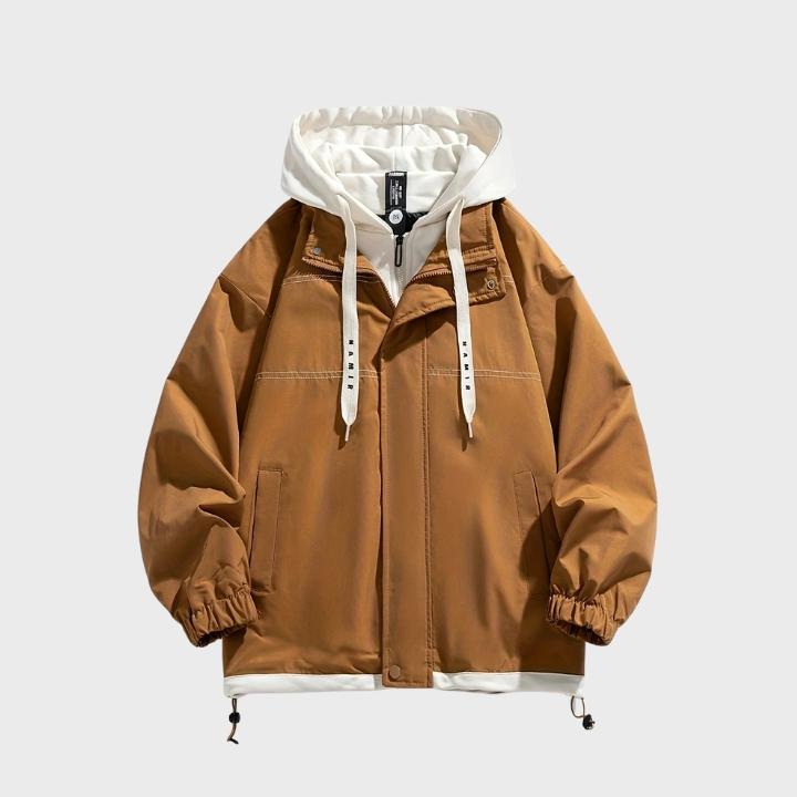 Men's Hooded Windbreaker Jacket Streetwear Style