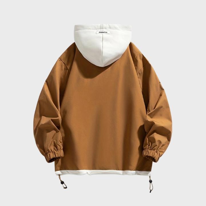 Men's Hooded Windbreaker Jacket Streetwear Style