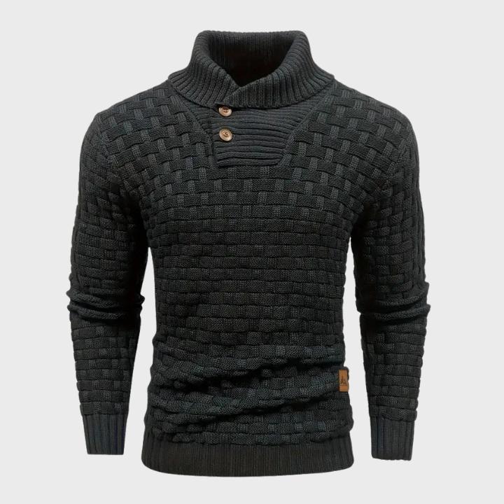 Men’s Waffle Knit Button Sweater