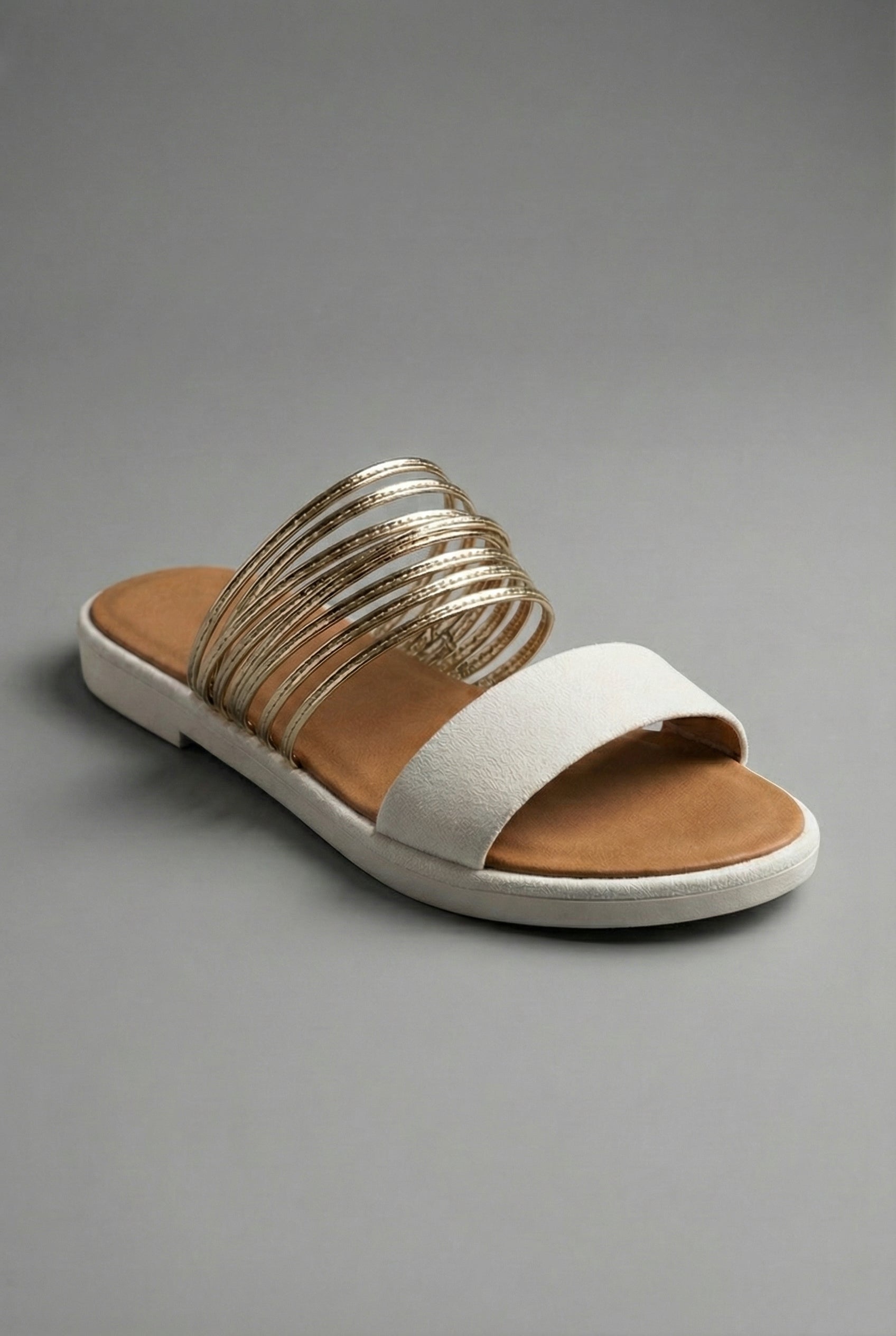 Multi Strap Comfortable Slip On Flat Slide Sandals Women