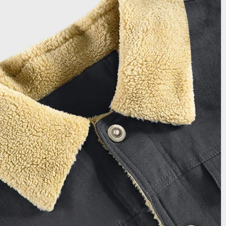 Men’s Casual Button-Up Fleece Jacket