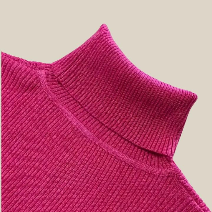 Basic Solid Color Long Sleeve Turtleneck 3 piece Bundle