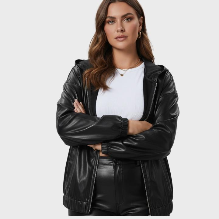 Women's Plus Size Zip-Up Hooded Jacket