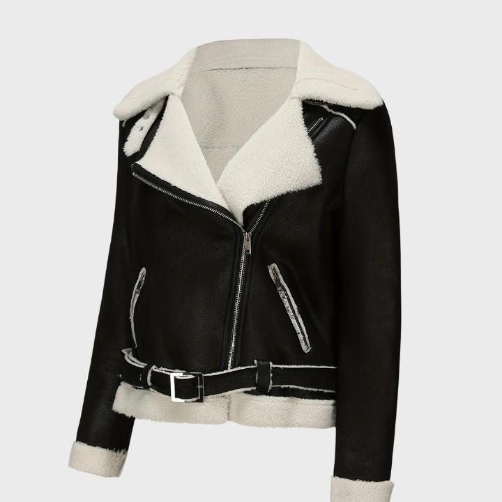Women’s Vintage Faux Fur Biker Jacket