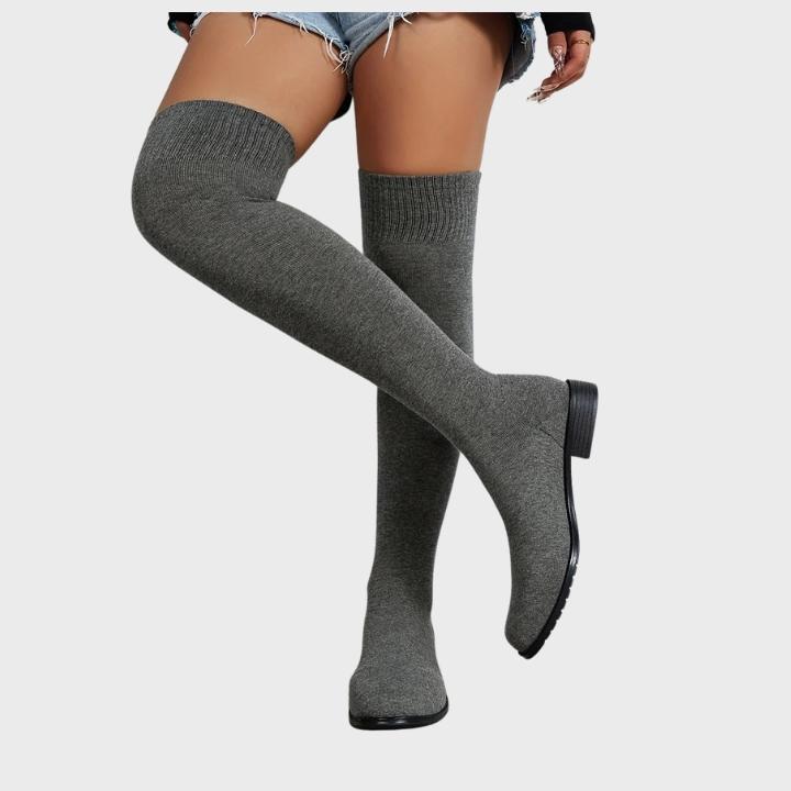 Women's Elegant Knee High Stretch Knit Boots