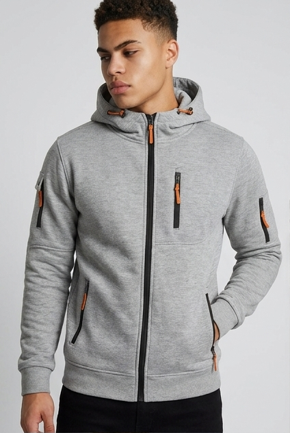 Zip Up Hooded Fleece Comfortable Fit Men