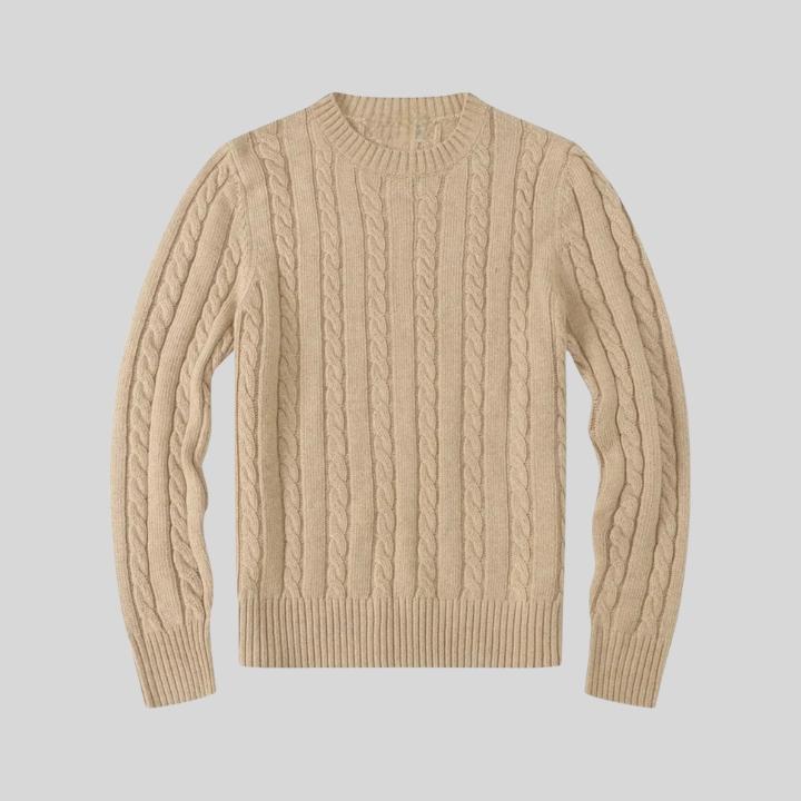 Men’s Classic Round Neck Cable Sweater
