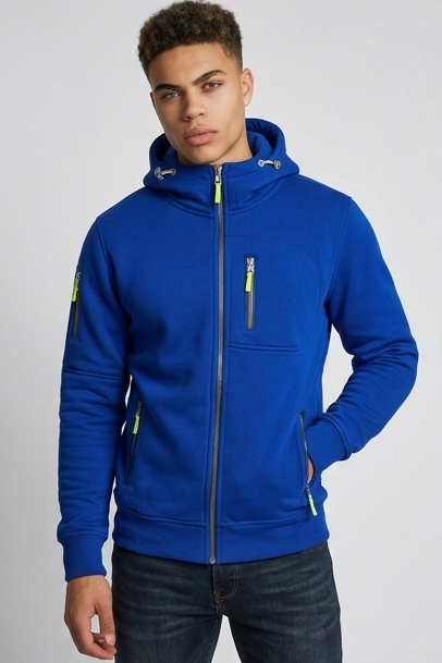 Zip Up Hooded Fleece Comfortable Fit Men
