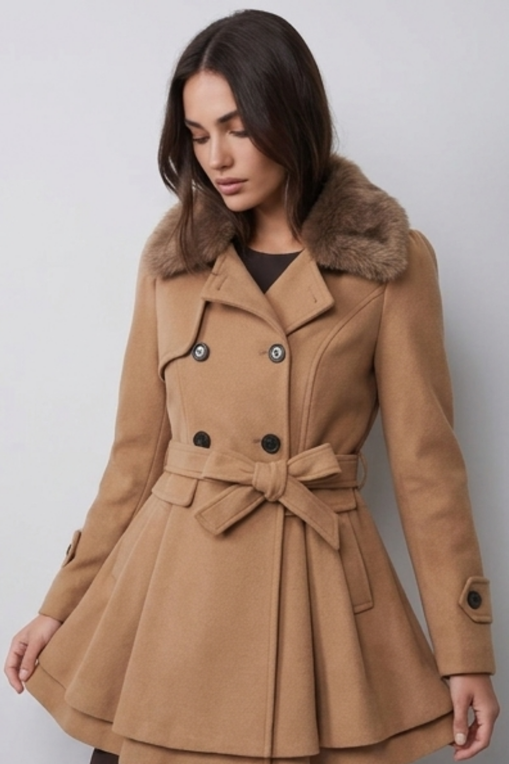Classic Tailored Belted Longline Trench Coat Women