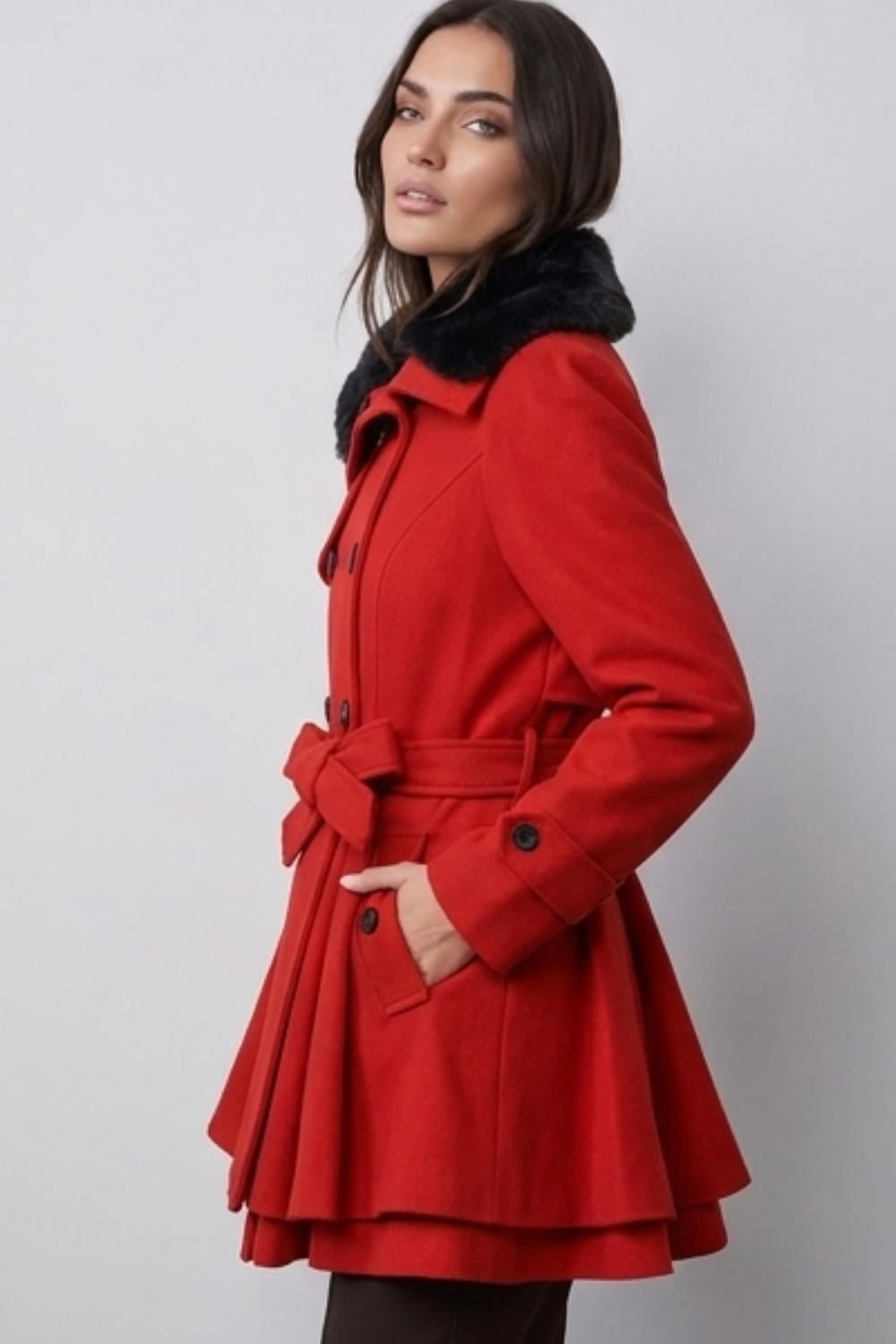 Classic Tailored Belted Longline Trench Coat Women