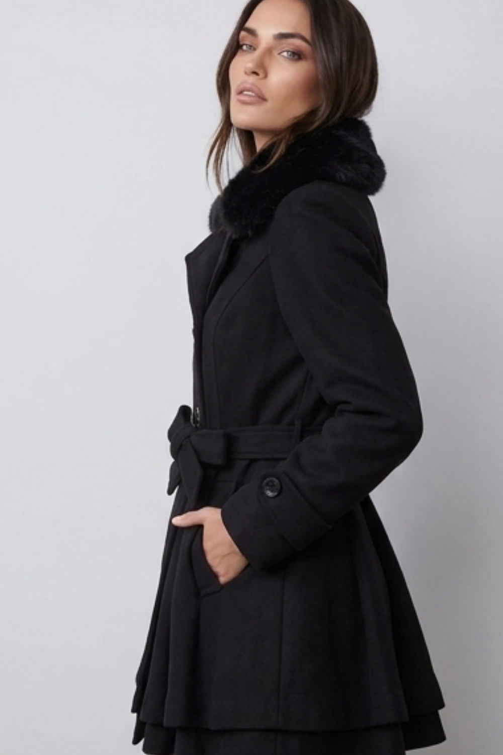 Classic Tailored Belted Longline Trench Coat Women