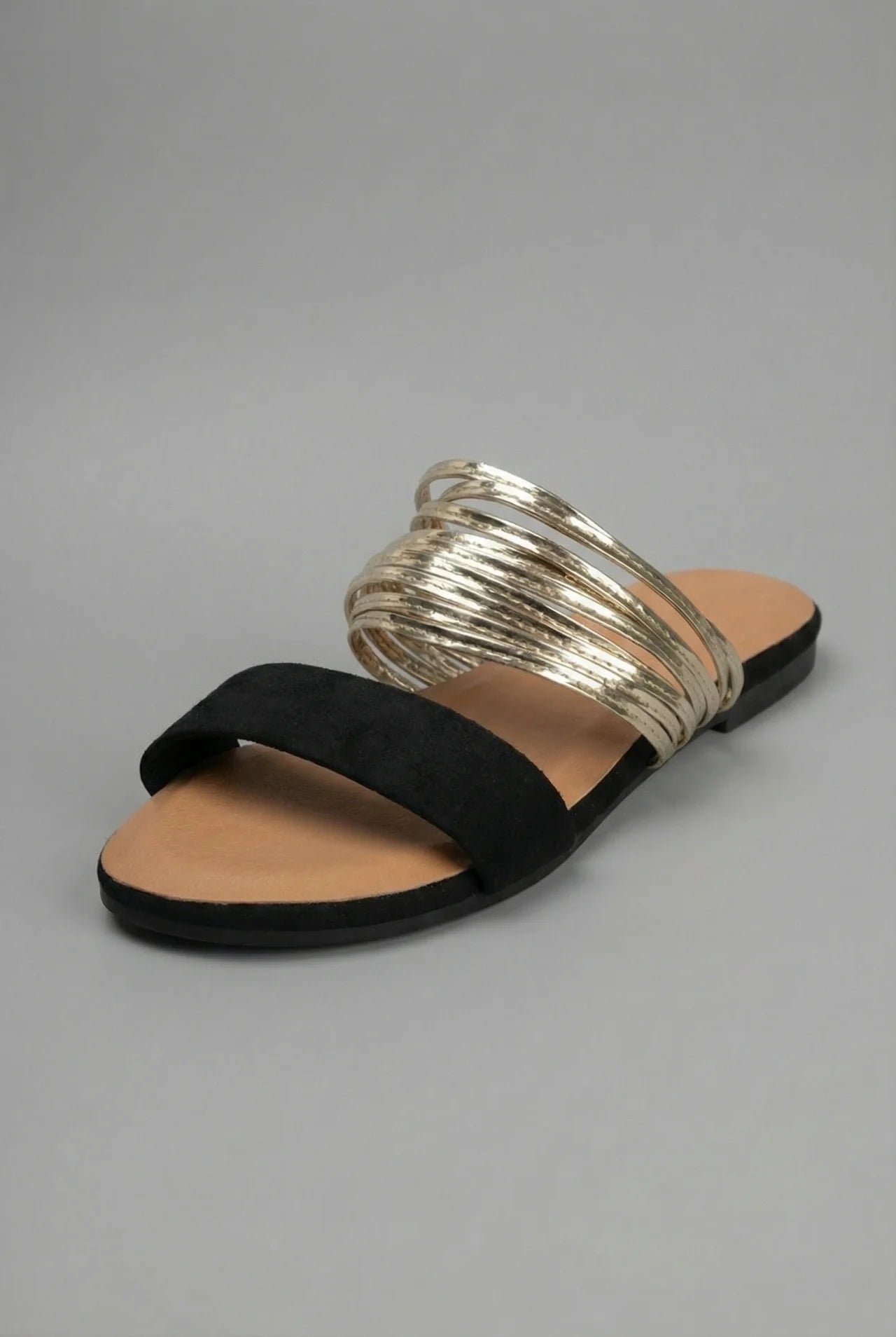 Multi Strap Comfortable Slip On Flat Slide Sandals Women