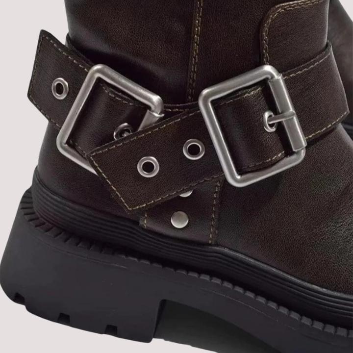 Women's Buckle Strap Knee-High Boots