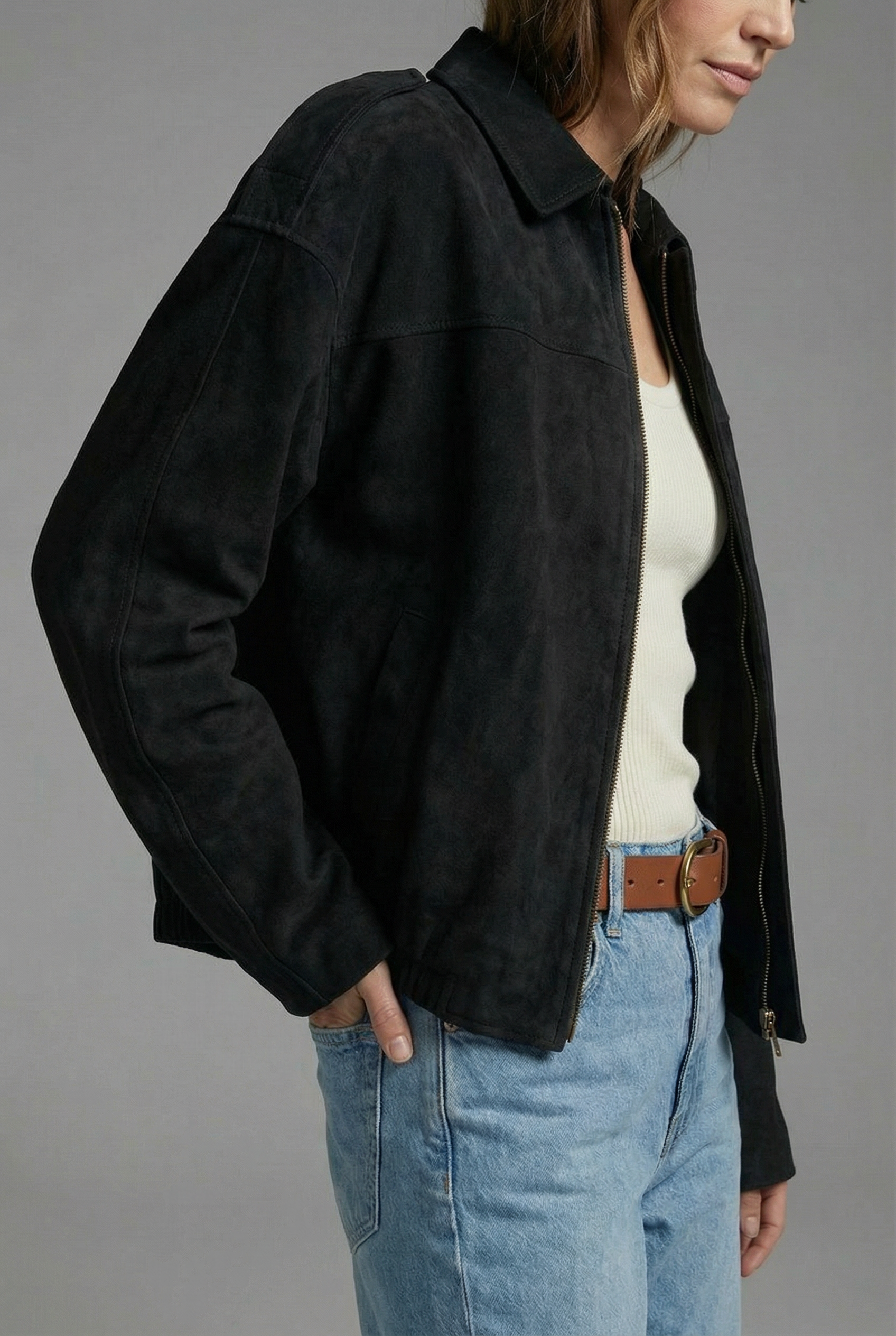 Women's Classic Drop Shoulder Bomber Jacket