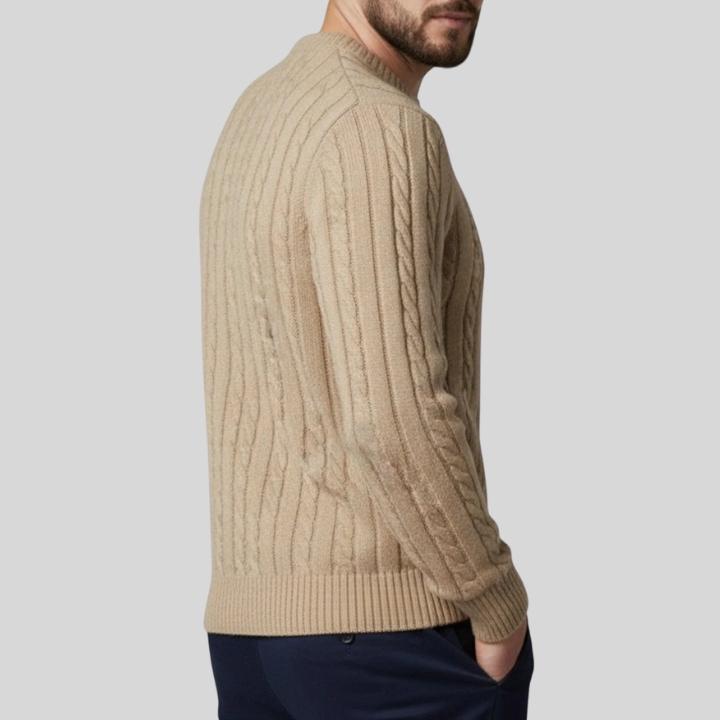Men’s Classic Round Neck Cable Sweater