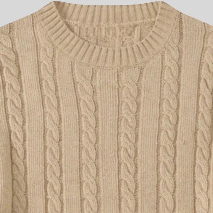 Men’s Classic Round Neck Cable Sweater