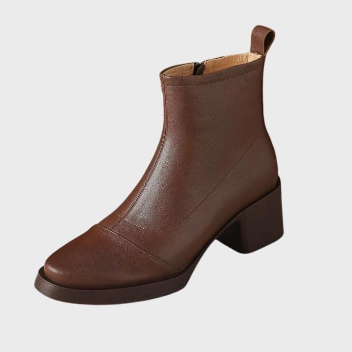 Women's Mid Shaft Structured Block Heel Boot