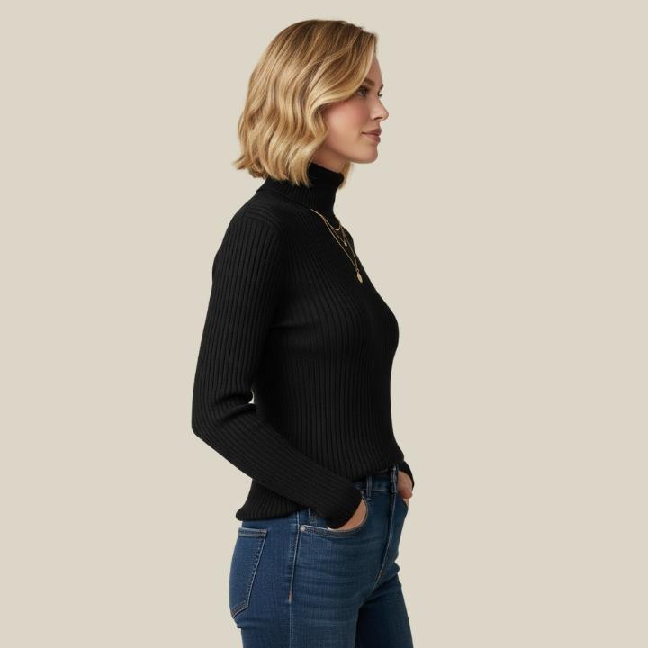 Basic Solid Color Long Sleeve Turtleneck 3 piece Bundle
