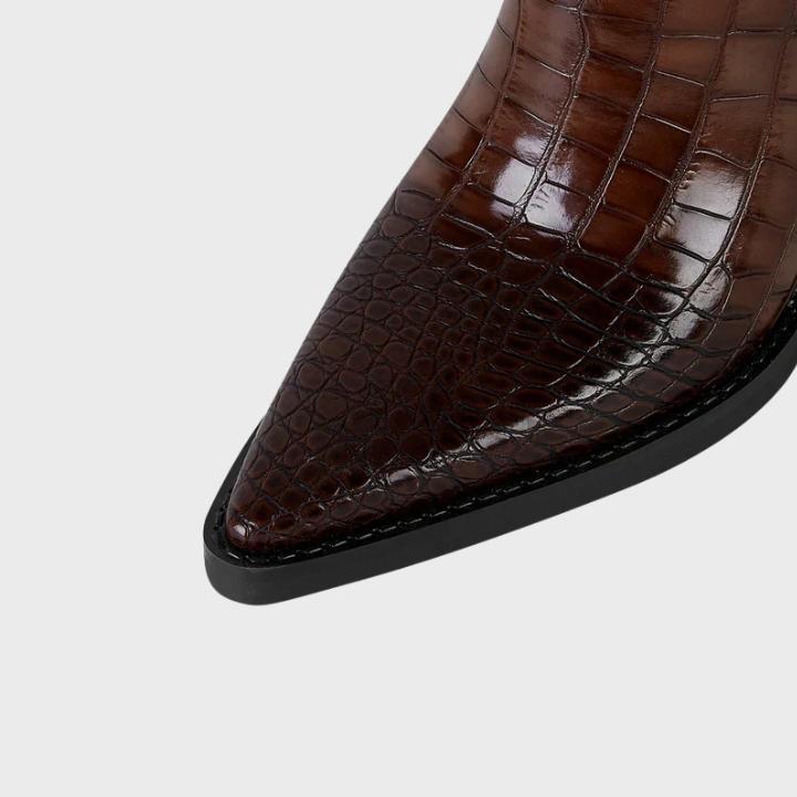 Women's Croc-Embossed Knee-High Boot