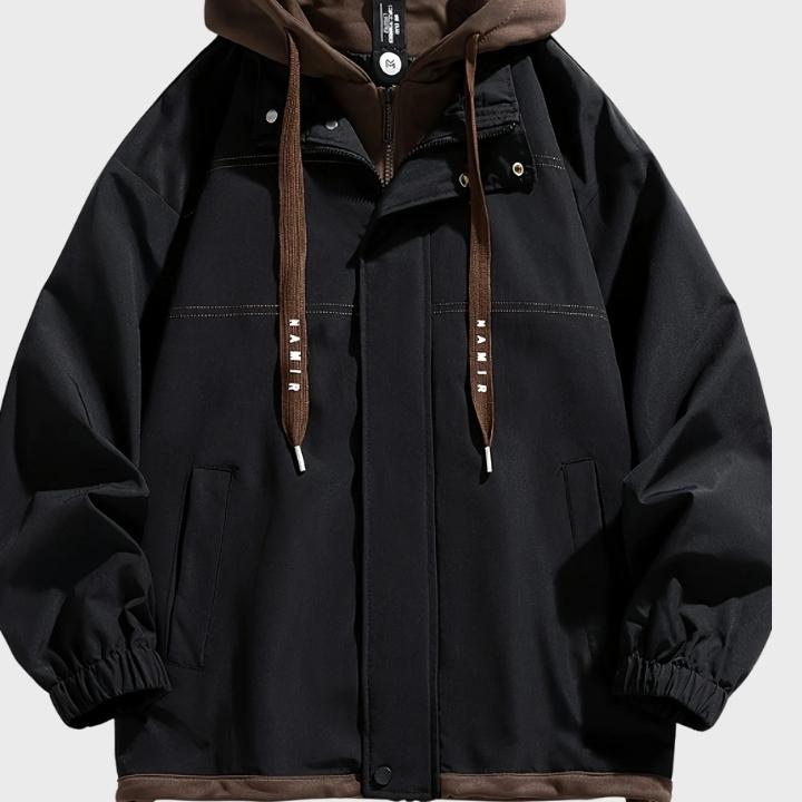 Men's Hooded Windbreaker Jacket Streetwear Style