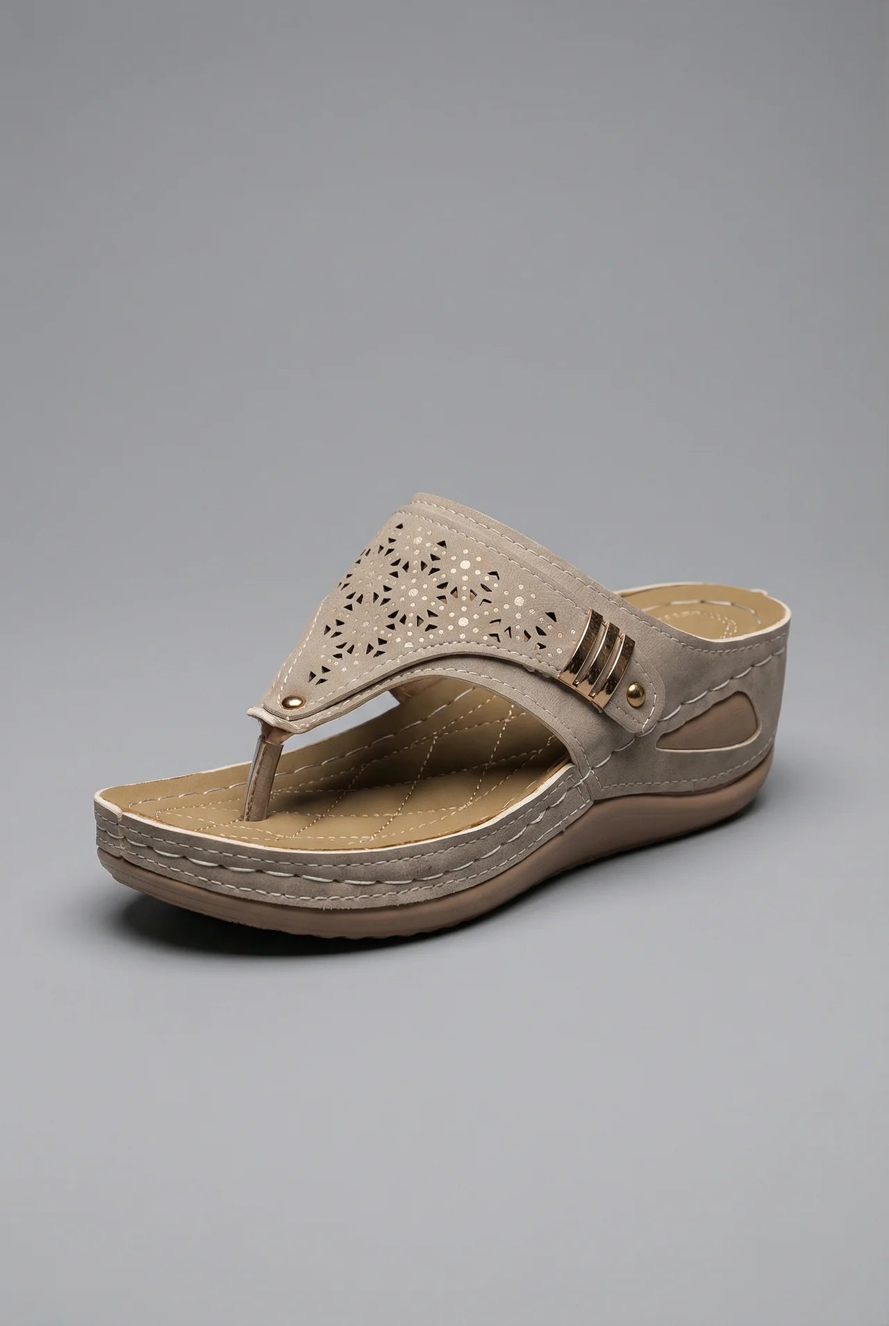 Wide Fit Walking Sandals Women Wedge Toe Post