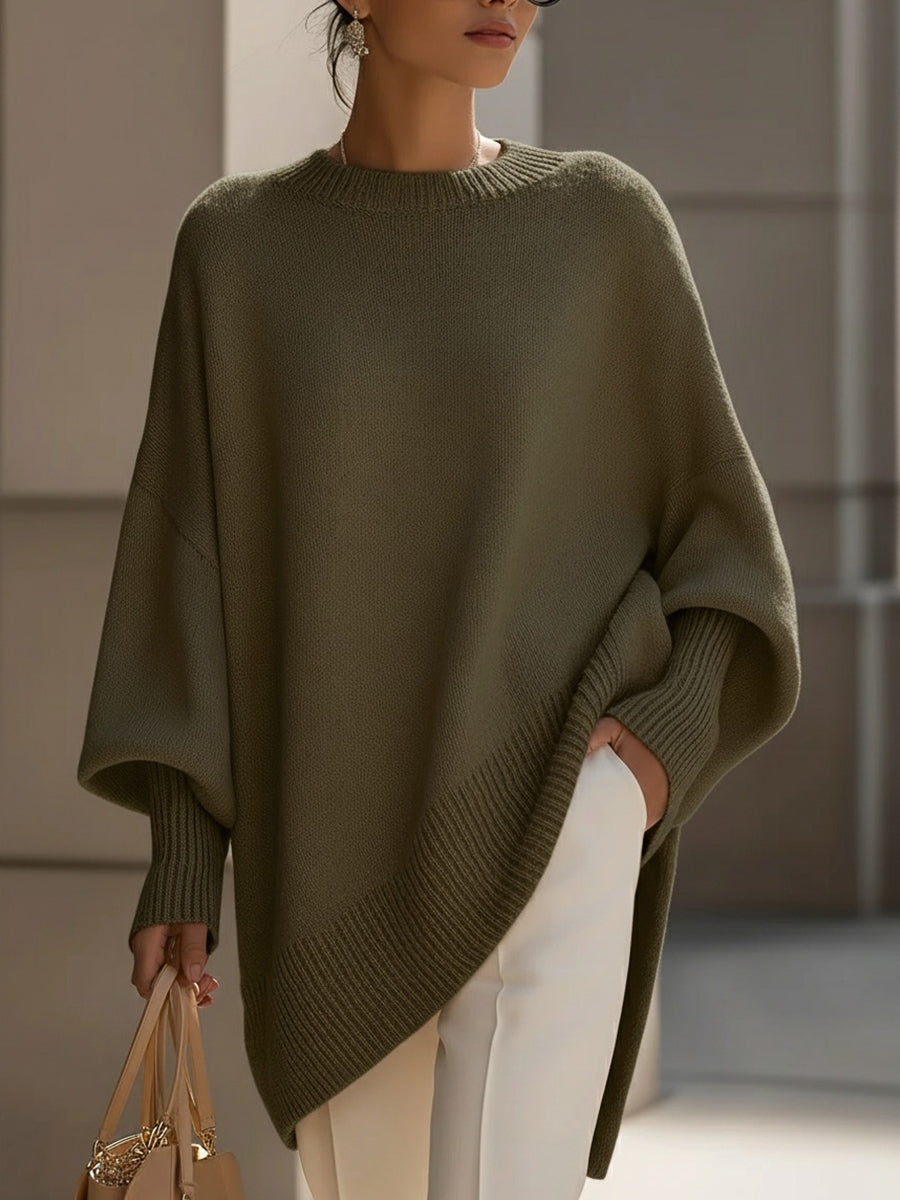Oversized Wool Blend Oversized Ribbed Knit Jumper