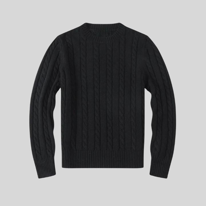 Men’s Classic Round Neck Cable Sweater