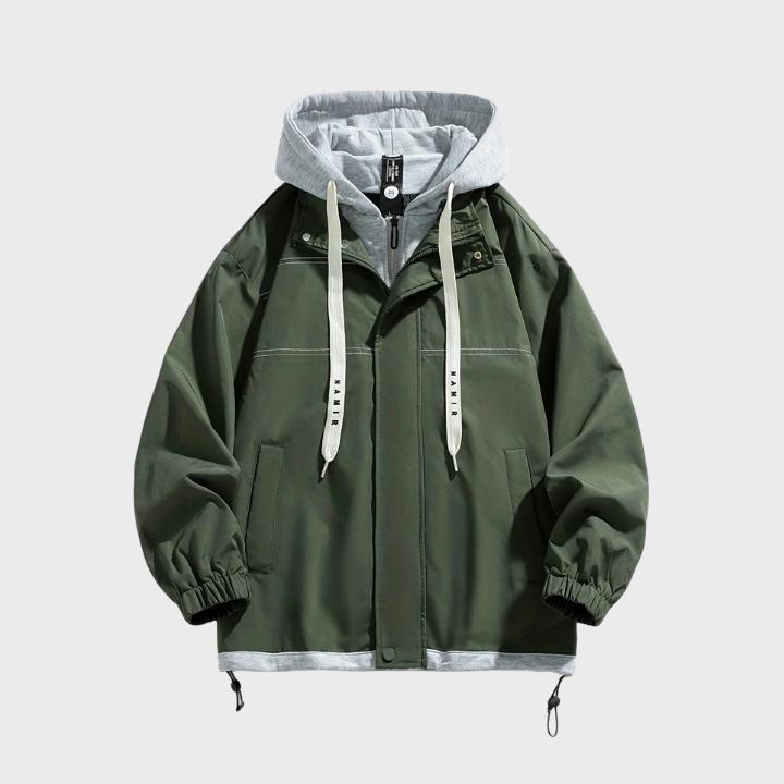 Men's Hooded Windbreaker Jacket Streetwear Style