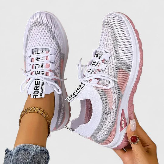 Mesh Knit Cushioned Lace-Up Trainers Women