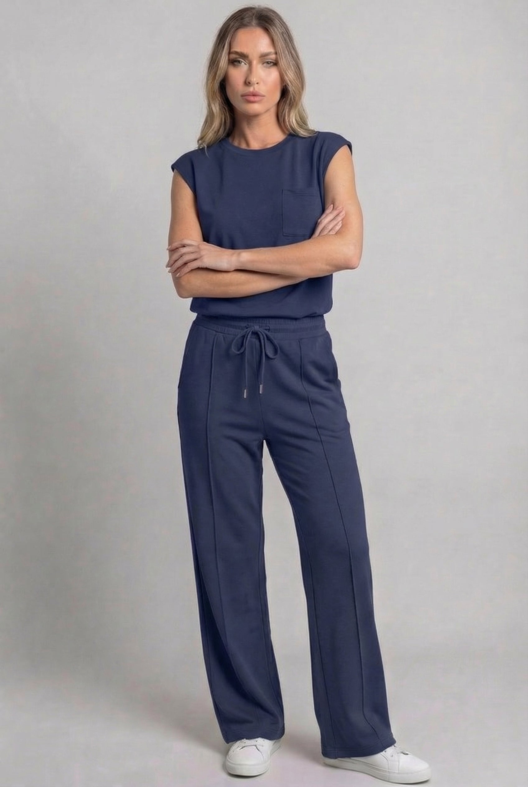 Wide Leg Drawstring Co-Ord Set Women