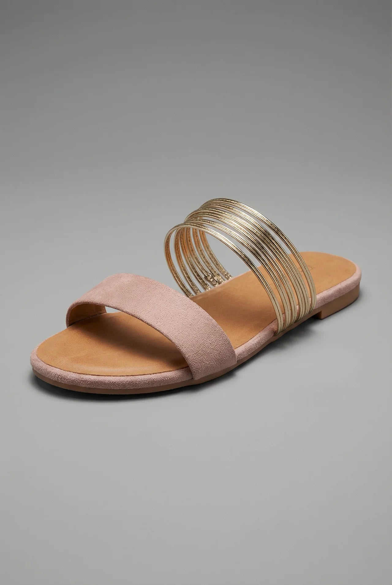 Multi Strap Comfortable Slip On Flat Slide Sandals Women