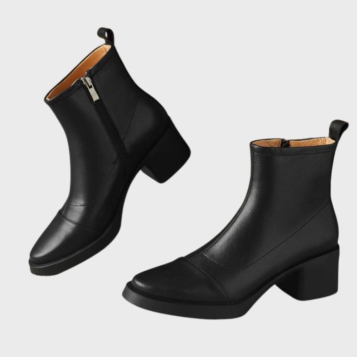 Women's Mid Shaft Structured Block Heel Boot