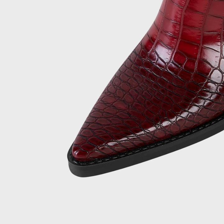 Women's Croc-Embossed Knee-High Boot