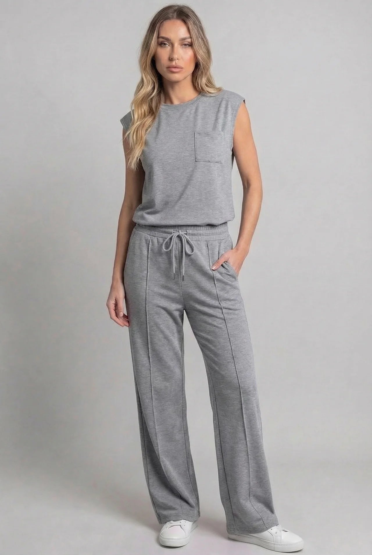 Wide Leg Drawstring Co-Ord Set Women