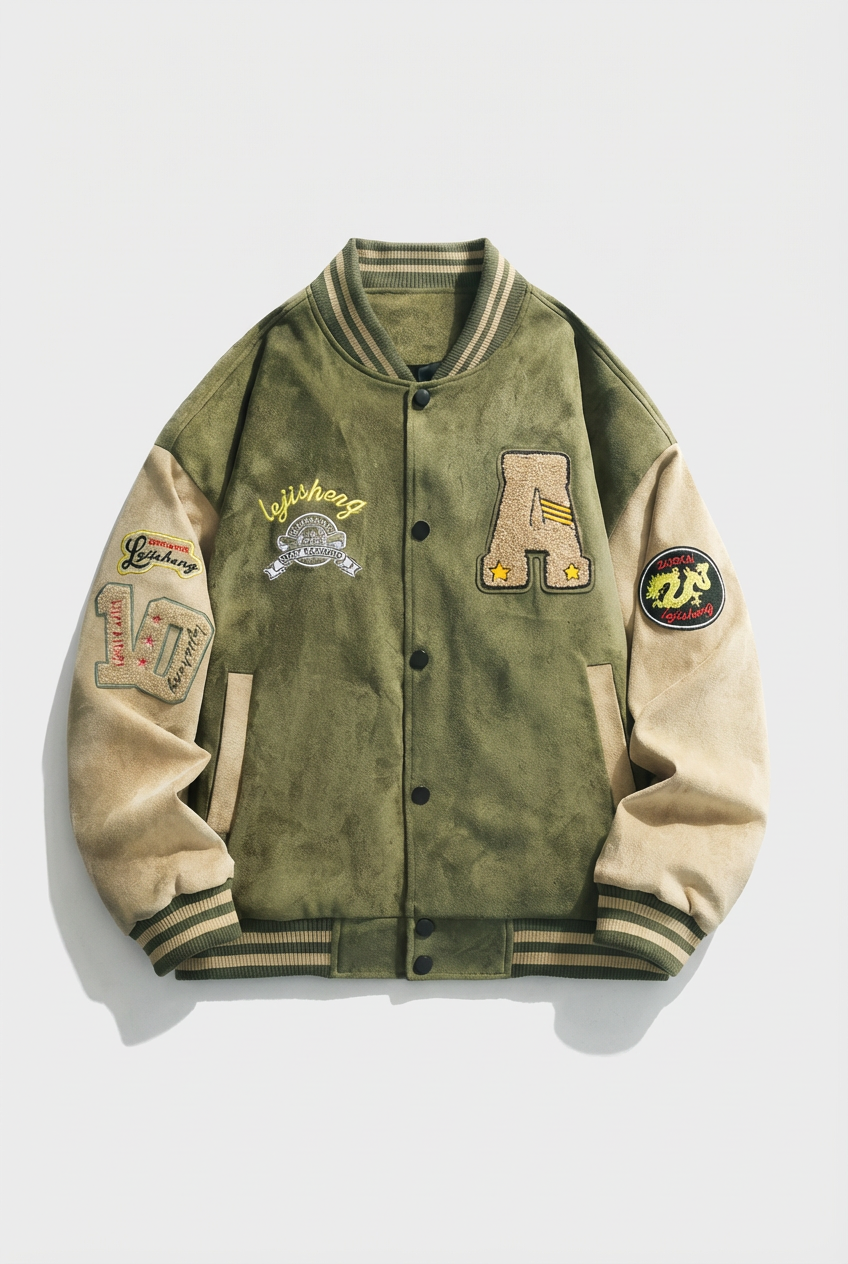 Men’s Trendy Patchwork Baseball Jacket