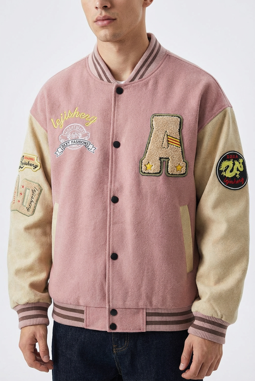 Men’s Trendy Patchwork Baseball Jacket