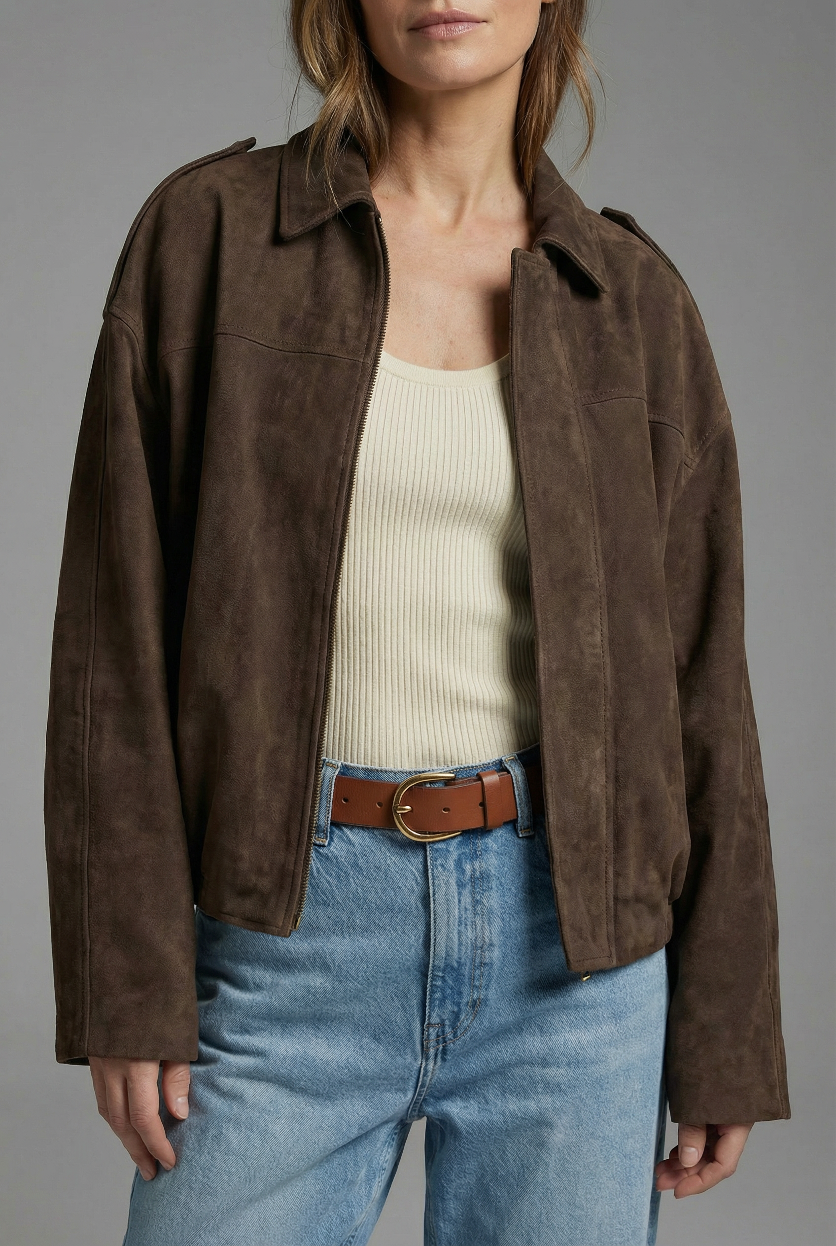 Women's Classic Drop Shoulder Bomber Jacket