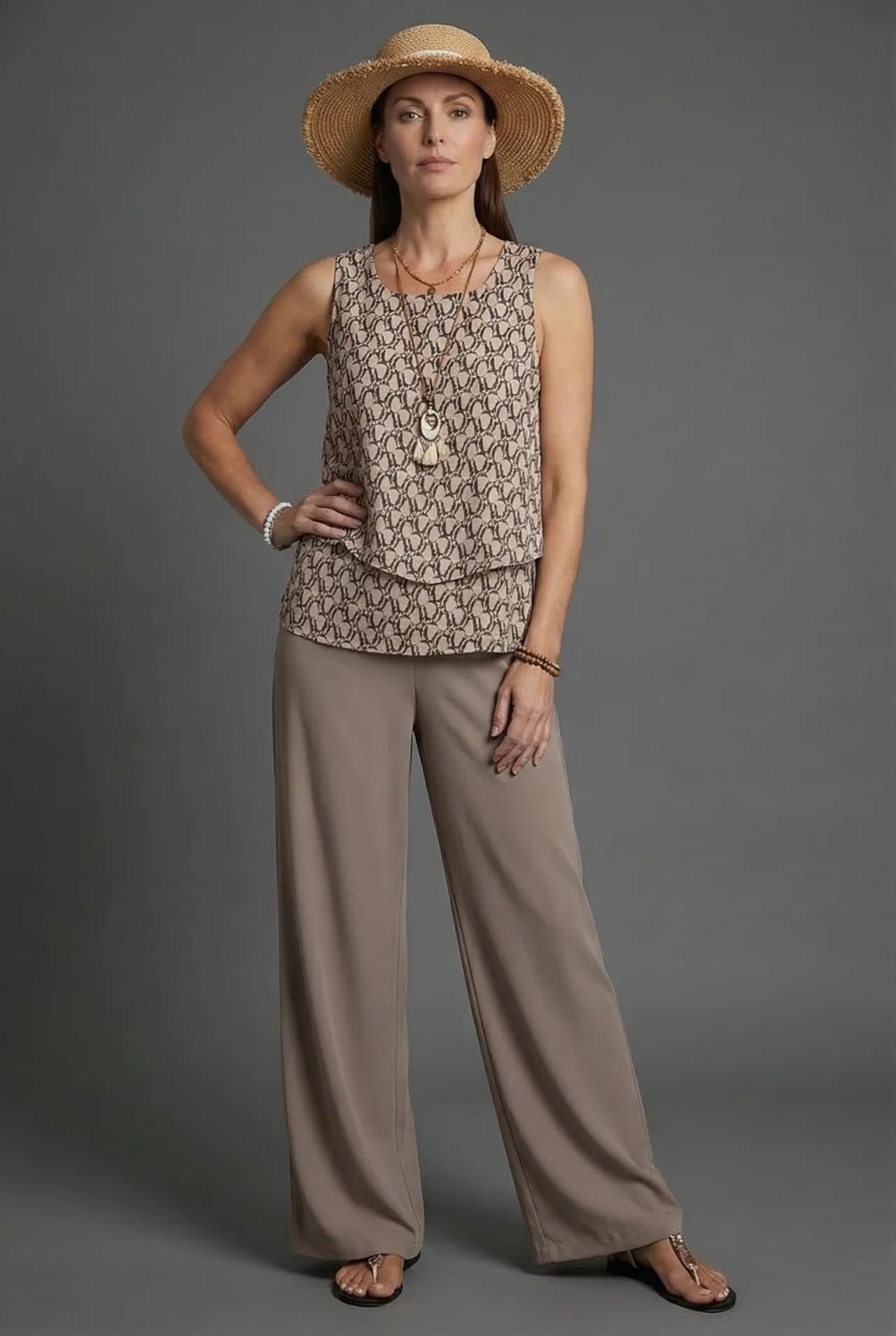 Floral Print Co-Ord Wide Leg Trouser Set