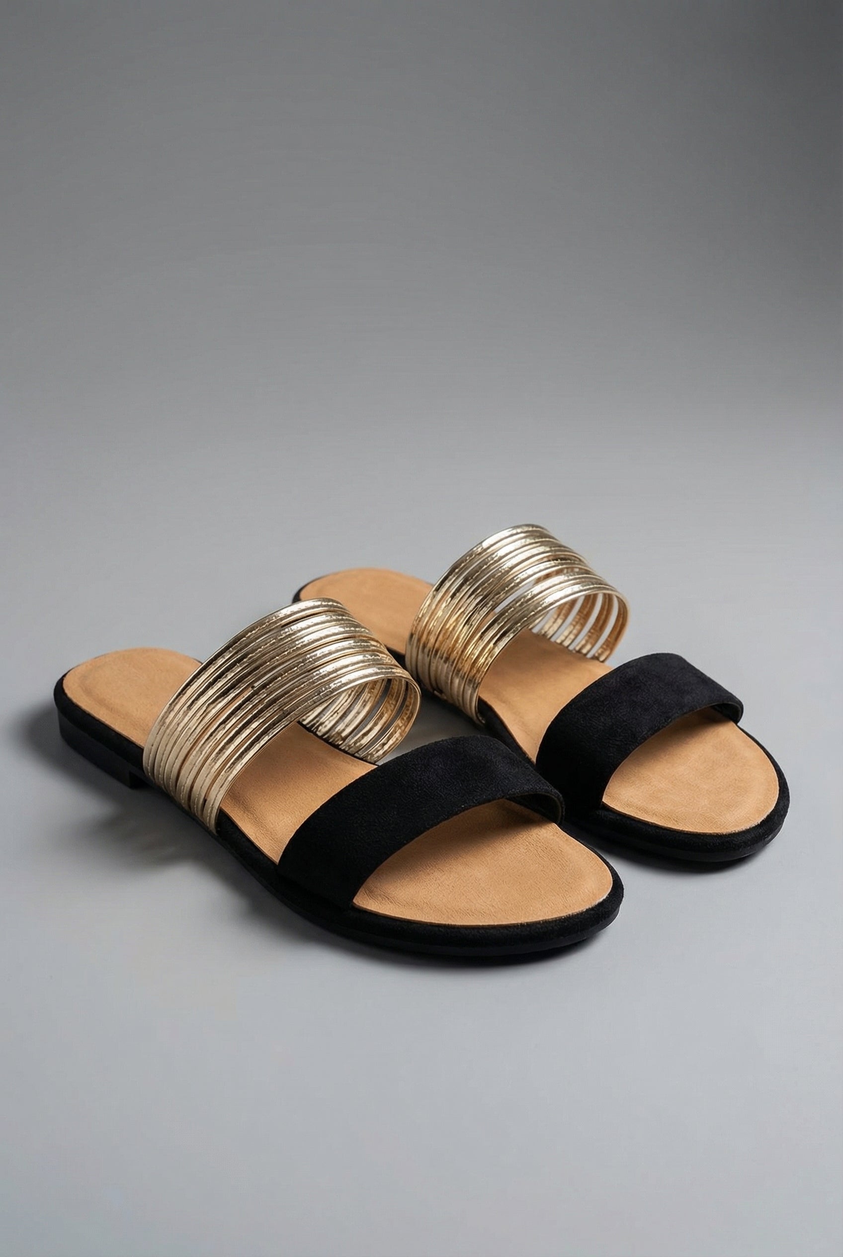 Multi Strap Comfortable Slip On Flat Slide Sandals Women