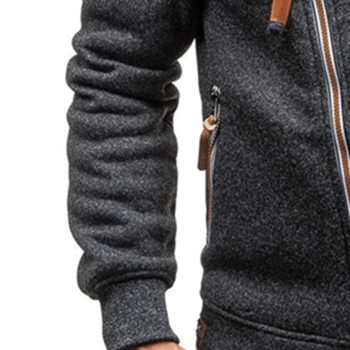 Casual Fleece Hoodie With Pockets And Adjustable Hood For Men
