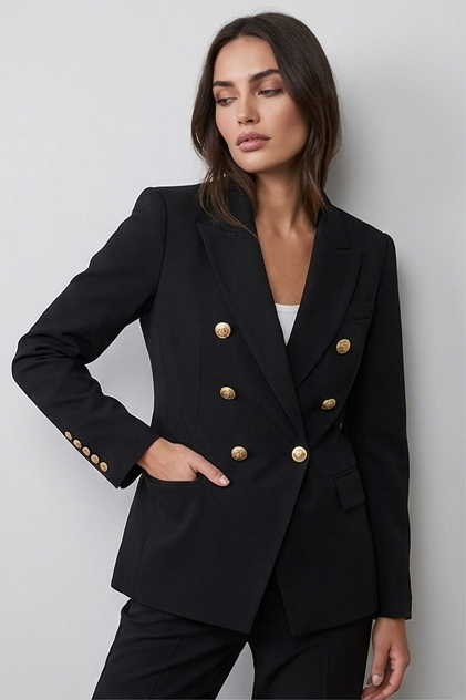 Structured Collared Casual Blazer Jacket Women