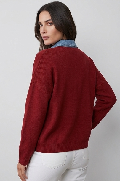 Casual Preppy Polo Collar Ribbed Knit Cardigan