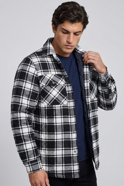 Checkered Flannel Overshirt With Chest Pockets Men