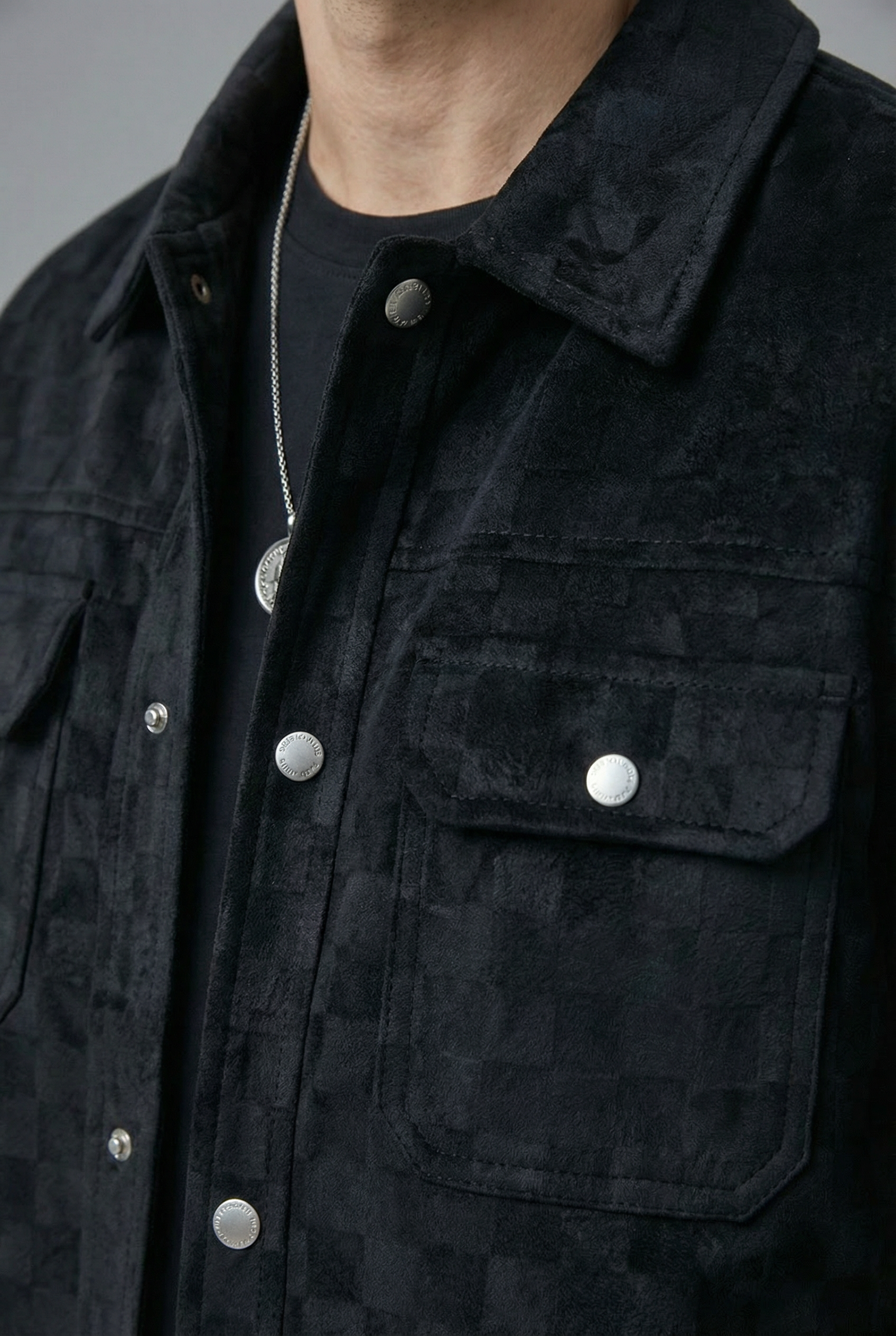 Men’s Tailored Suede Style Check Lightweight Casual Jacket