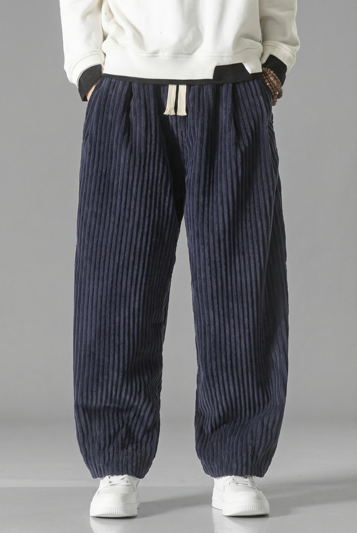 Men’s Corduroy Wide Leg Trousers – Casual Comfortable Oversized Fit
