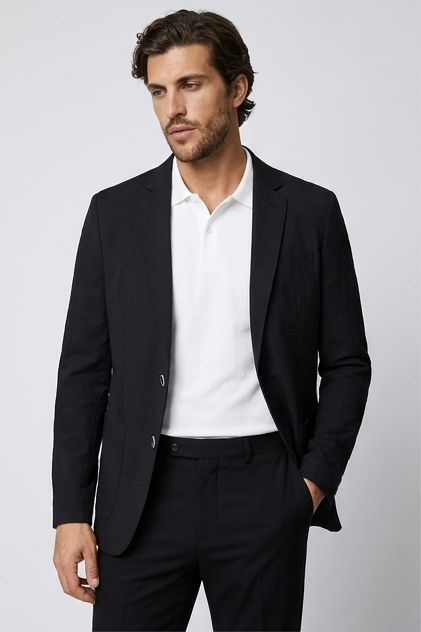 Notched Lapel Two Button Blazer Women